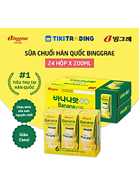 Thùng 24 hộp Sữa chuối 200ml nhãn hiệu Binggrae