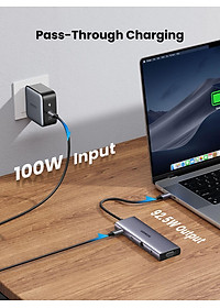 Ugreen UG15601CM498TK USB type C sang 1 x HDMI 4K30hz + 1 x VGA xuất cùng lúc + 1 x RJ45 1Gbps + TF + SD + 3 x USB 3.0 + 1 x 3.5mm NO MIC + 1 x USB-C PD 100W Bộ chuyển 10in1 - HÀNG CHÍNH HÃNG