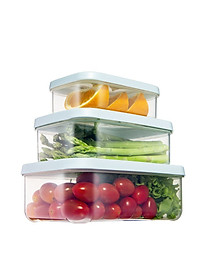 Bộ 3 hộp thực phẩm chữ nhật Hokkaido 500-1000-2000ml - Giao màu ngẫu nhiên