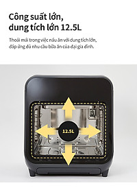 Lò nướng chân không kết hợp chức năng hấp Lock&Lock EJF693GRY Steam Air Fryer Oven (12.5 Lít) - Hàng chính hãng