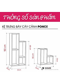 Kệ gỗ trang trí cây cảnh SMLIFE Ponce