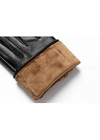 Găng tay nam da cừu cao cấp BHY5333 Lót lông giữ ấm, cảm ứng điện thoại, chống nước