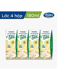 Thùng Sữa đậu nành Tươi Vinamilk 180ml - 48 hộp/Thùng