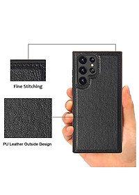 Ốp lưng da cao cấp dành cho Samsung S22 Ultra 5G - hàng chính hãng