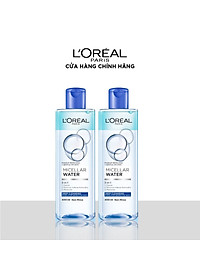 Bộ 2 nước tẩy trang đa năng 3-in-1 làm sạch sâu L’Oreal Paris (xanh dương đậm) 400ml x 2