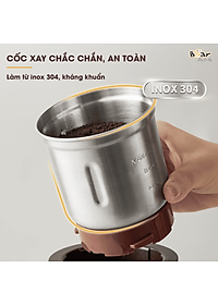 Máy Xay Cà Phê, Máy Xay Hạt Thực Phẩm Khô Đa Năng BEAR MDJ – A02G3 Chế Độ Xay Cực Êm Dung Tích 200 ML Công Suất 200 W- Hàng Chính Hãng