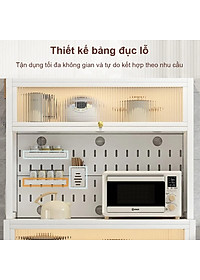 Tủ Bếp Đa Năng Nắp Đậy 5 Tầng Tối Ưu Không Gian Lưu Trữ Kệ Để Lò Vi Sóng Thông Minh