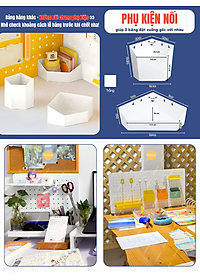 Phụ kiện hộp bút + khay đựng + kệ L ngắn + kệ L Dài + móc treo Dola Home - Phụ kiện bảng lỗ Pegboard kim loại
