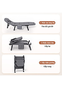Giường Ngủ Văn Phòng Gấp Gọn, Giường Xếp Thông Minh Di Động Nằm Nghỉ Trưa Tiện Ích. Khung Thép Sơn Tĩnh Điện - Hàng chính hãng Anh Lam Store