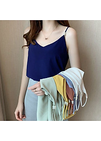 Áo 2 Dây Nữ New  Design Đính Ngọc Trai Mẫu Mới, Lụa Satin Mịn Mát, Phong Cách Vintage Trẻ Trung, Áo Có Nhiều Màu Và Đủ Size AO0004