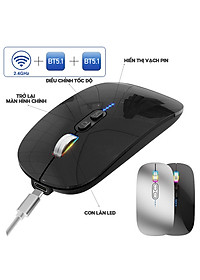 Chuột không dây Bluetooth HXSJ M103 wireless tự sạc pin siêu mỏng không gây tiếng ồn cho laptop MCBook PC Tablet PAD-Hàng Chính Hãng