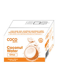 Thùng 12 Hộp Nước Dừa Cocoxim Tắc (330ml x12 Hộp)