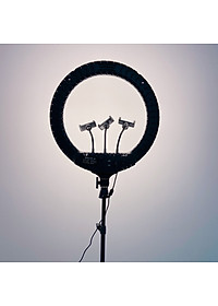 Đèn Livestream size 26 36 45 cm và chân đế 2m hỗ trợ chụp ảnh Make up trang điểm nhiều chế độ sáng, kèm kẹp điện thoại - Hàng chính hãng