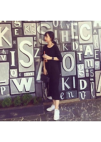 Đầm Maxi Cổ Tròn Ngắn Tay - Hàng Loại 1m