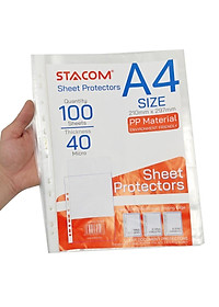 Bộ 100 Bìa Lá A4 11 Lỗ - Stacom D3040