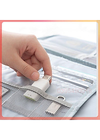 Vali mini 3 tầng nhiều ngăn có khóa mã số an toàn, cặp đựng giấy tờ, tài liệu có khóa kéo, chất liệu vải chống thấm nước