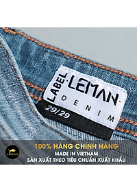 Quần Short Jean nam Leman xanh trơn JL05 - Slim Form
