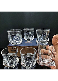 Ly Uống Rượu Tây 150ML (bộ 6 cái) kiểu xoắn thủy tinh cao cấp đế dày – Bộ Ly Thủy Tinh siêu trong