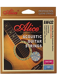 Combo dây đàn guitar acoustic Alice AW432+Capo A107A+ Miếng dán Alice (SOL.G)