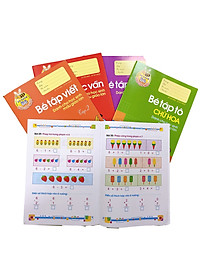 Sách : Combo Chuẩn Bị Cho bé Vào Lớp 1 ( Túi 5 Cuốn +Tặng 1 Cây Viết Chì +1 Gôm + 1 Chuốt)