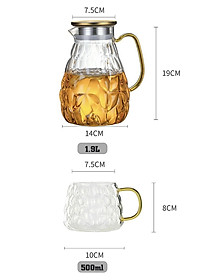 BỘ BÌNH ĐỰNG NƯỚC UỐNG THỦY TINH CAO CẤP KÈM 6 CỐC VÀ KHAY ( KHAY GIAO NGẪU NHIÊN ) VD82