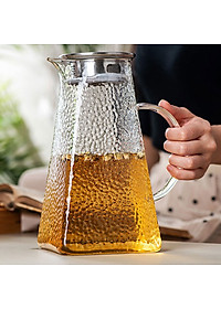 Bộ bình uống nước kèm 6 cốc thủy tinh crystan đáng loe chịu nhiệt cao cấp - ANTH472