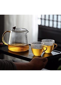 Ấm thuỷ tinh lõi lọc quai vàng Hongli 500- 800ml - Hàng chính hãng