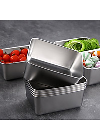Hộp đựng thực phẩm tủ lạnh size 13.5x11x5cm kèm nắp nhựa chất liệu inox 304 dùng được cho lò vi sóng, chính hãng D Danido