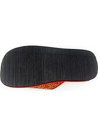 Dép chiếu Hương Quế DCQ-50 làm từ lụa tơ tằm - vải cotton - lớp đế cao su xốp cho đôi chân thơm - mát và khô thoáng - Đỏ