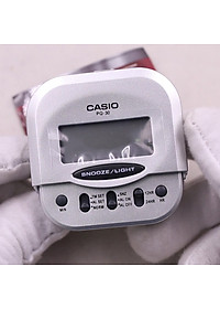 Đồng Hồ Báo Thức Du Lịch - Để Bàn Điện Tử Casio PQ-30-8DF Màu Xám Trắng 6X6cm