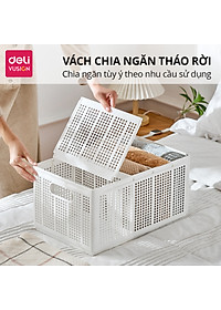 Hộp Nhựa Chia Ngăn DELI Có Thể Tháo Rời Xếp Chồng -Khay Nhựa Chia Ngăn Đựng Quần Áo Đồ