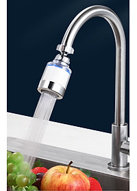 Đầu vòi lọc nước KG057 rửa chén bát giúp tăng áp lực nước, tiết kiệm nước, có lõi lọc nước nano xoay 360 độ - Hàng chính hãng