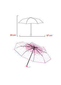 Dù xếp trong suốt hoa anh đào V.2 - Màu hồng