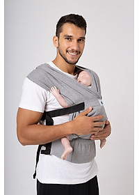 Địu vải BUBI Gen 3 - 100% Cotton - XÁM TIÊU