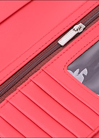 Ví nữ da bò cao cấp Huy Hoàng 3 gấp màu đỏ tươi HT3164