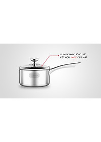 Elmich Quánh Inox 2 lớp chống dính đáy liền Tri-max EL-3783 size 14cm