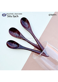 Muỗng Thìa cho bé gỗ Trắc/Cẩm (15cm) decor, xúc gia vị, ăn uống siêu sạch - CTH771 - HAHANCO