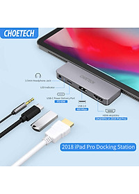 Hub sạc nhanh chia cổng PD Type-C đa năng 4 in 1 hiệu CHOETECH M13 cho Macbook / điện thoại mở rộng cổng sạc nhanh Type-C PD 3.0, 1 cổng USB 3.0, cổng HDMI chuẩn 4k, cổng AUX 3.5mm - Hàng chính hãng