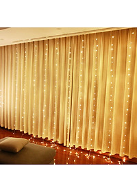 Dây Đèn LED Trang Trí Rèm Cửa 300 Bóng 10 sợi 3x3 Mét Kèm Remote
