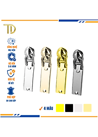 Đầu khóa kéo túi xách, đầu khóa kéo thay thế, đầu khóa kéo balo răng 5, Mạ điện độ bền 5-8 năm