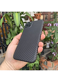 Ốp lưng siêu mỏng, vân carbon dành cho iPhone 11 Pro - Màu đen