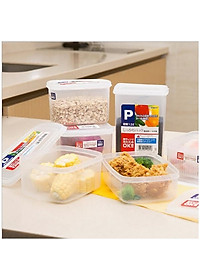 Combo 02 hộp nhựa cao cấp bảo quản thực phẩm Nakaya hình chữ nhật - Nội địa Nhật Bản