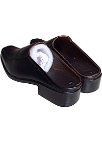 Dép nam bít mũi da bò Trường Hải màu đen đế cao 3.5cm HÌNH ẢNH THẬT