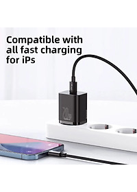 Adapter Cóc củ sạc type c sạc nhanh 20W chuẩn PD 3.0 Type-C hiệu Baseus Super Si trang bị chip sạc thông minh cho iPhone 12 / iPad Pro 2020 / Samsung / Oppo / Huawei / Vivo (phiên bản đầu cắm US-UK) - Hàng nhập khẩu