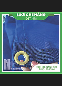 LƯỚI CHE NẮNG 80% MAY VIỀN KHUY - MÀU XANH DƯƠNG - SIZE 2M X 5M