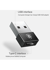 Đầu Chuyển OTG Baseus Từ USB to Type-C - Hàng Chính Hãng