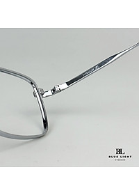 Gọng Kính Cận Giả Cận Nam Nữ Cao Cấp Titanium BLUE LIGHT, Mắt Chữ Nhật Nhỏ Dày Dặn, Nhẹ Dẻo Bạc, Đen