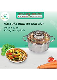 Combo bộ nồi inox quánh xửng chảo chống dính cao cấp FIVESTAR 7 món nắp kính 3 đáy dùng được bếp từ , hồng ngoại , gas
