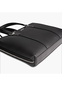 Cặp Da Đựng Laptop Túi Xách Nam GENCE GCE24 Da Bò Cao Cấp Màu Đen Có Dây Đeo Vai