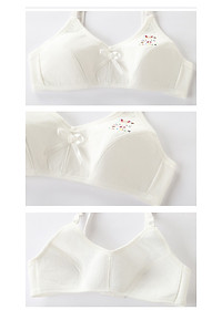 Bộ 3 áo lót học sinh dây nhỏ móc khóa tùy chỉnh không gọng không mút mềm mại thích hợp cho học sinh cấp 2, cấp 3